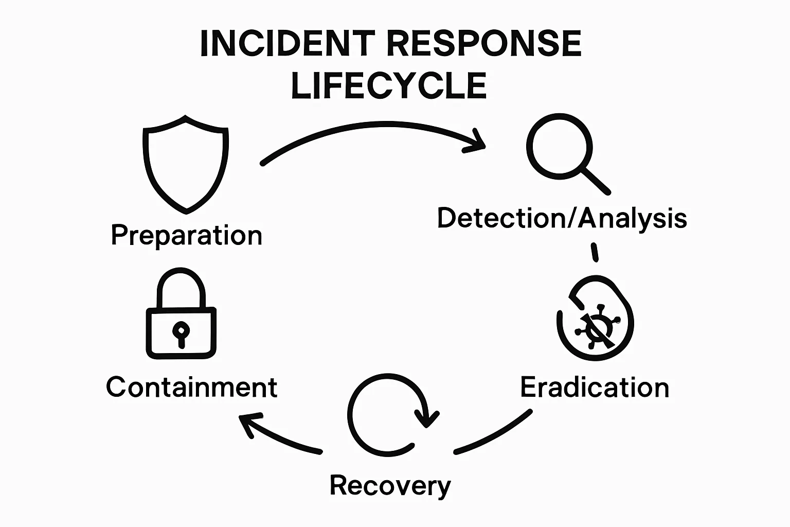 What Does Incident Response Mean in A Legal Context? 1 Visual breakdown of six stages of incident response lifecycle