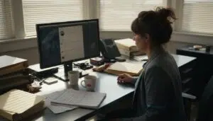 Forensic investigator reviews social media evidence