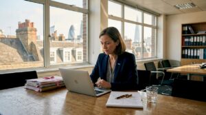 Lawyer reviewing digital forensic report