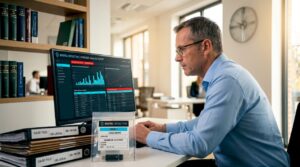 Legal consultant reviewing digital forensic report