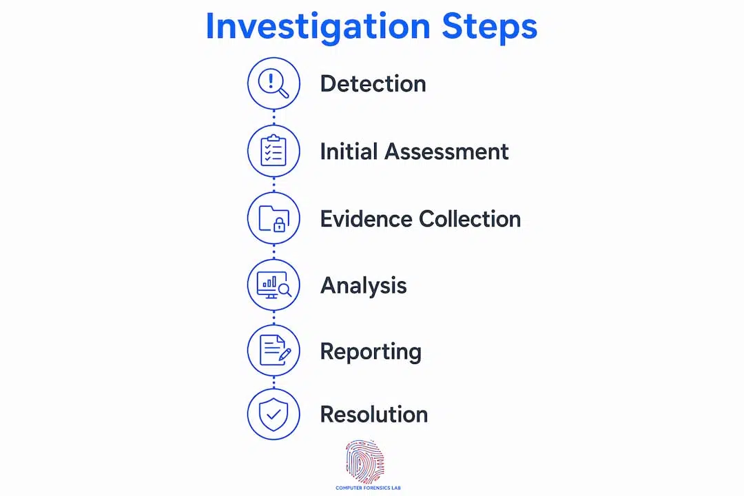 Why investigate insider threats: a guide for security teams 1 Infographic showing insider threat investigation steps