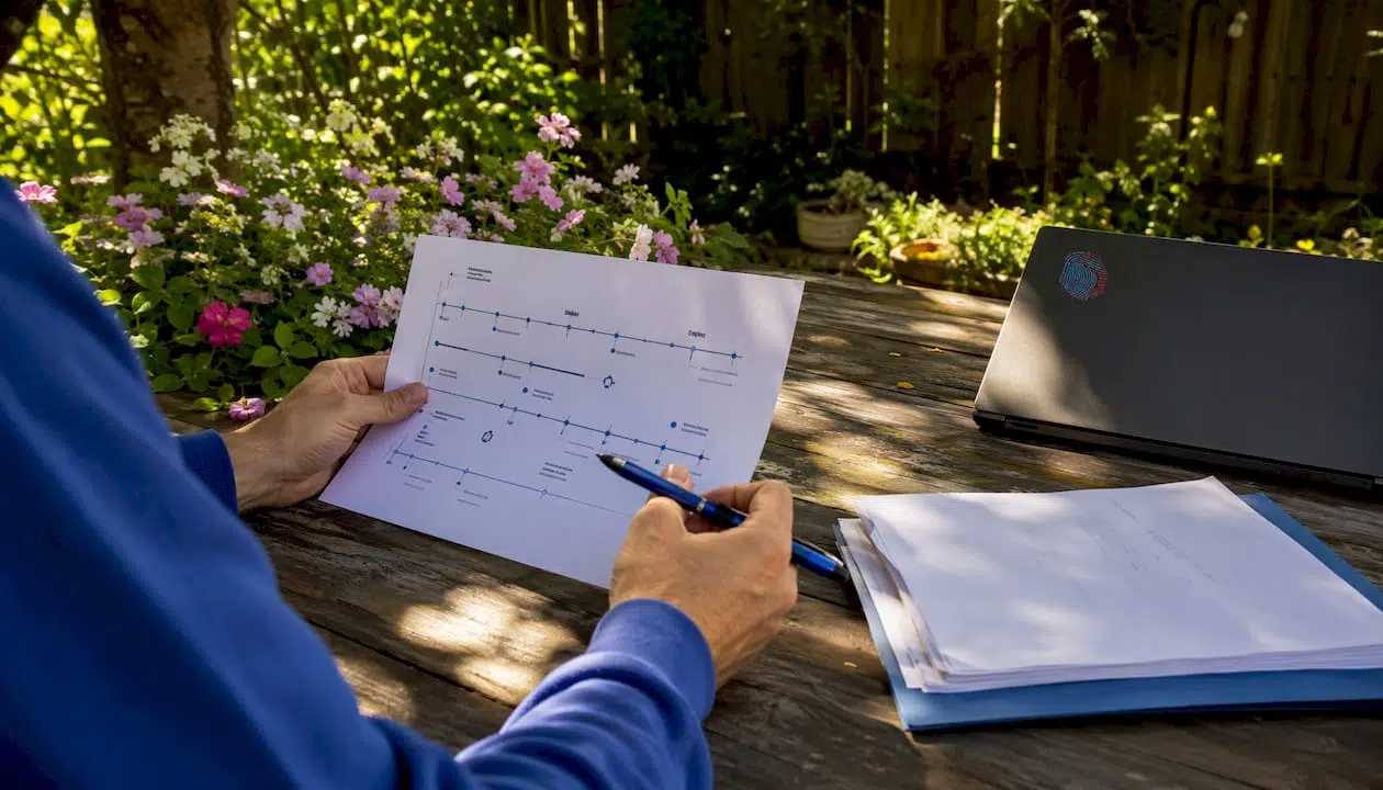 The role of metadata in investigation: a guide for forensic practitioners 2 Hands annotating forensic timeline chart