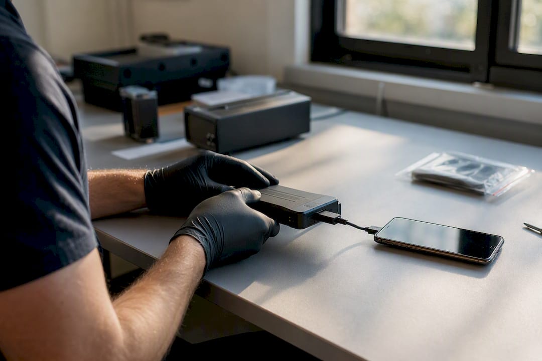 Computer forensics definition: what it means and how it works 1 Forensic extraction tool connected to smartphone device