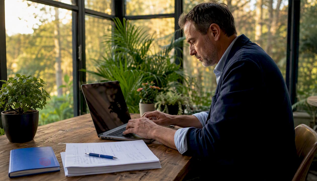 E-discovery in law: a complete guide for UK litigation 3 Hands typing in home office on laptop for AI review