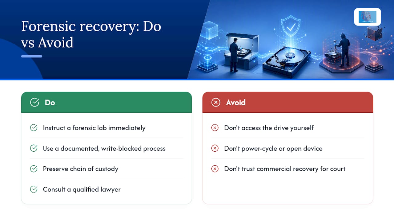 How to recover data from hard disk for legal admissibility 1 Frequently asked questions — overview diagram