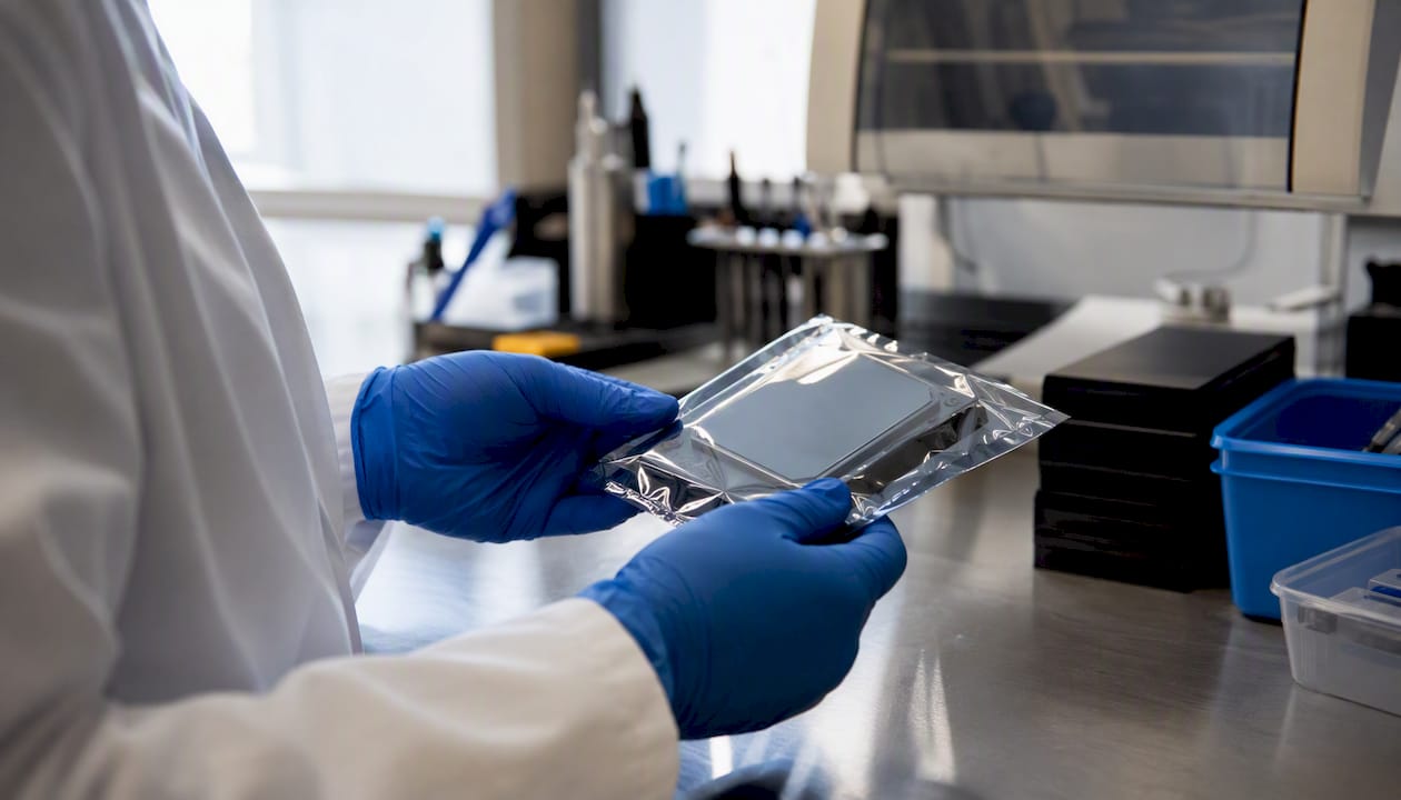 E-discovery in law: a guide for UK legal professionals 2 Hands holding sealed forensic hard drive