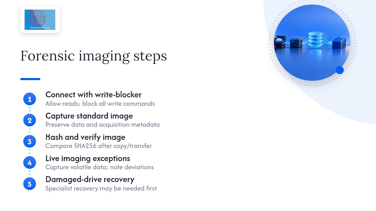 Computer Forensics Toolkit: 5 Court Ready Steps for Legal Teams 1 Detailed description of forensic imaging tools and techniques — overview diagram